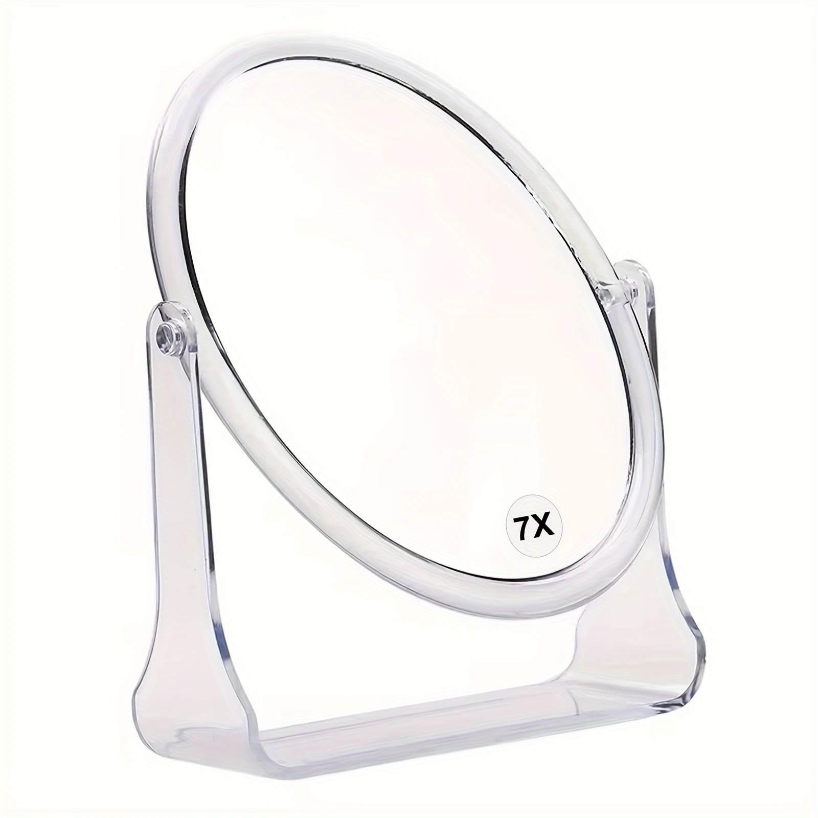 

Double-sided Compact Travel Makeup Mirror, 1x/7x Magnification, 360° Rotatable Dresser Mount, Plastic Frame With Polished , Animal Theme, Unscented, Power-free - Portable Hd Vanity Mirror