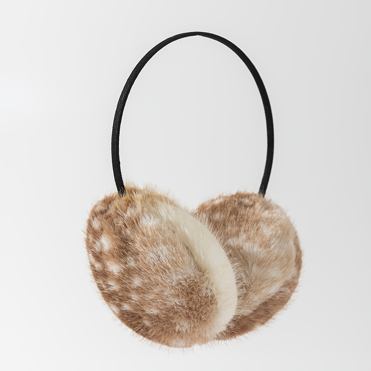 TEMU 1pc Women's & Soft Plush Ear Muffs - Polka Dot Ear Warmers Suitable For Winter, Fit Ear Covers, Cold-proof For, Commuting, Outdoor Activities,
