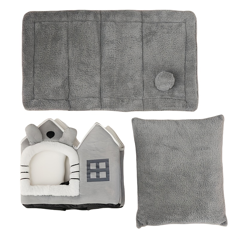 cat house suitable for kittens and puppies removable and washable cat bed warm and soft comfortable cat mattress cat bed cushion puppy   gift Product details 3