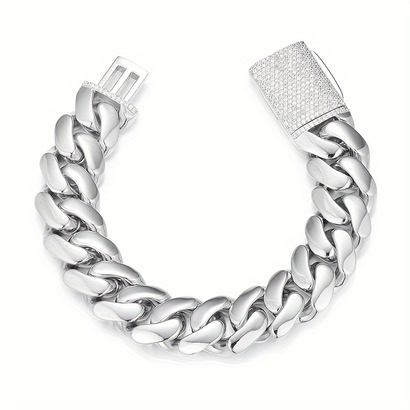 

Mens Stainless Steel Fashion Cuban Chain Bracelet