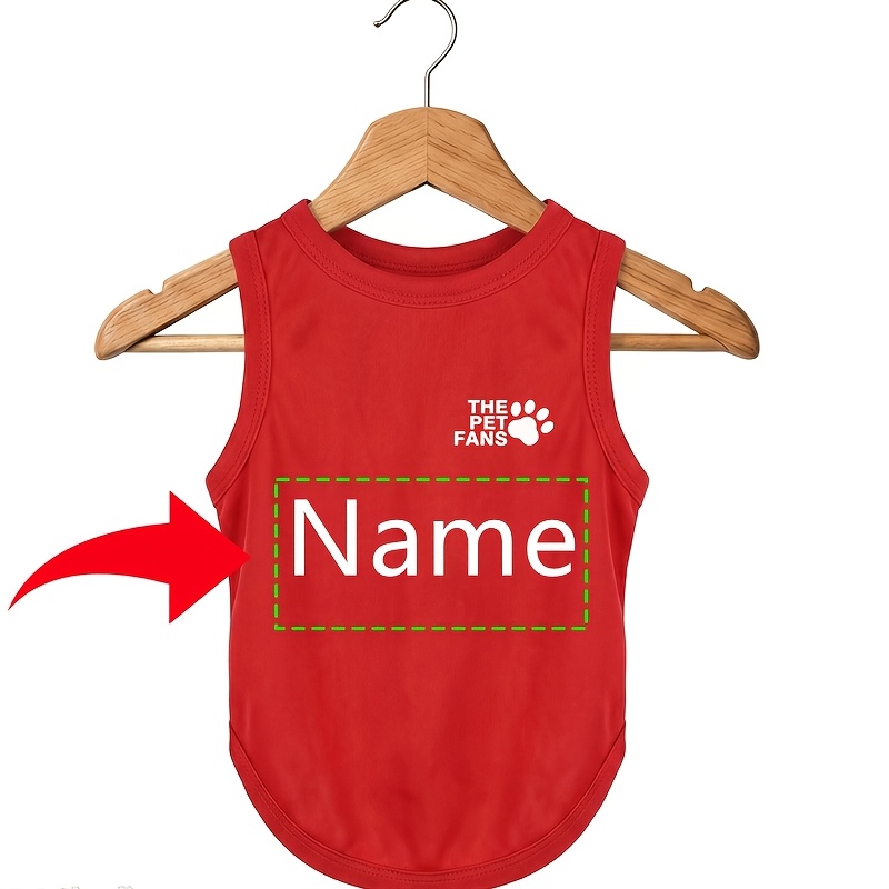 TEMU Personalized Customization! Summer Breathable Pet Vest - Name Clothes, Cute Print, Comfortable And Non-stuffy, Send Ta Fashion