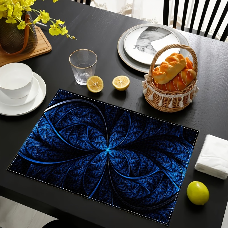 

Blue Placemat Western Placemat Home Placemat Hotel Placemat Anti-stain Placemat Kitchen Placemat