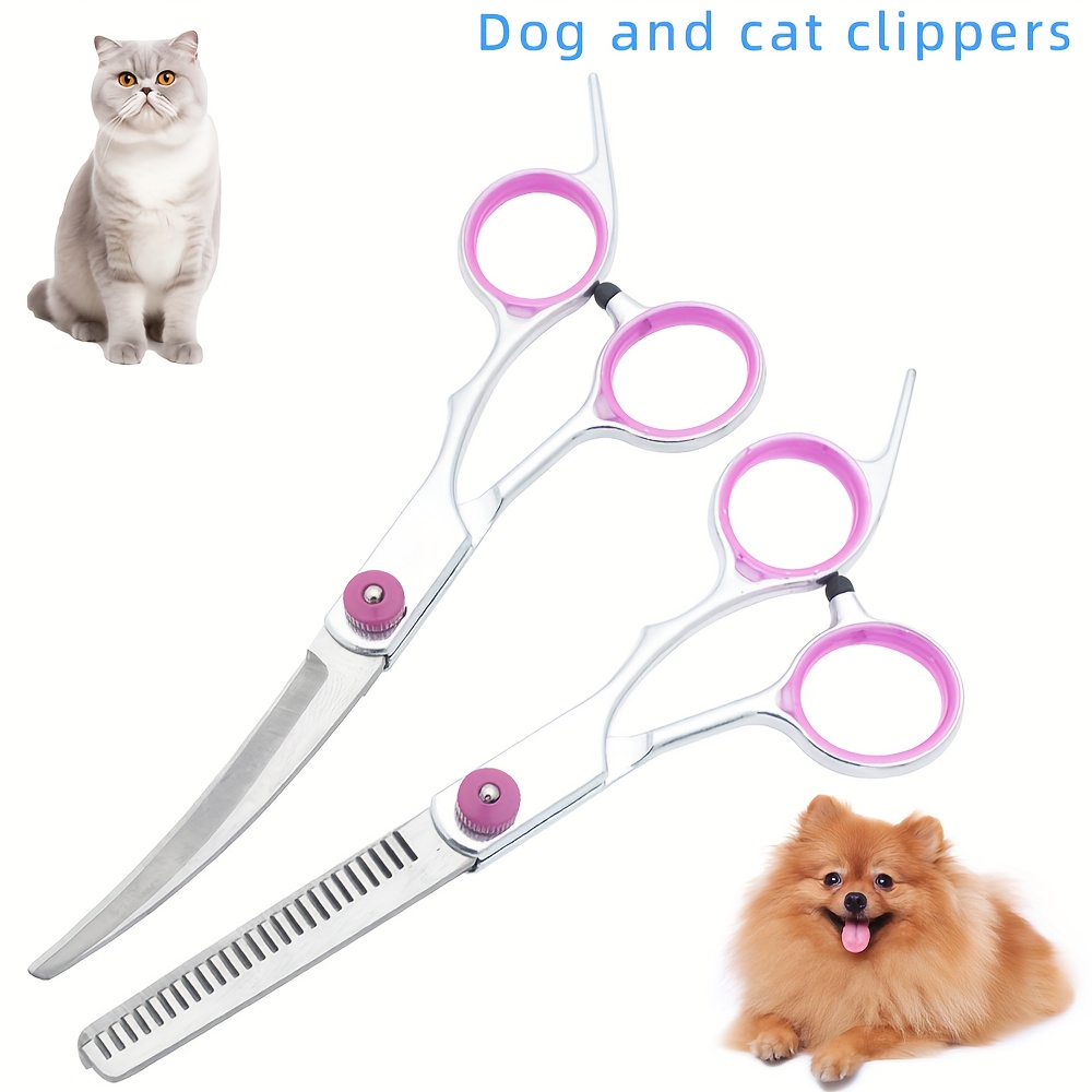 two pet grooming scissors cat and dog hair trimming curved scissors thinning scissors pet grooming scissors dog grooming scissors cat hair trimming tools Product details 1