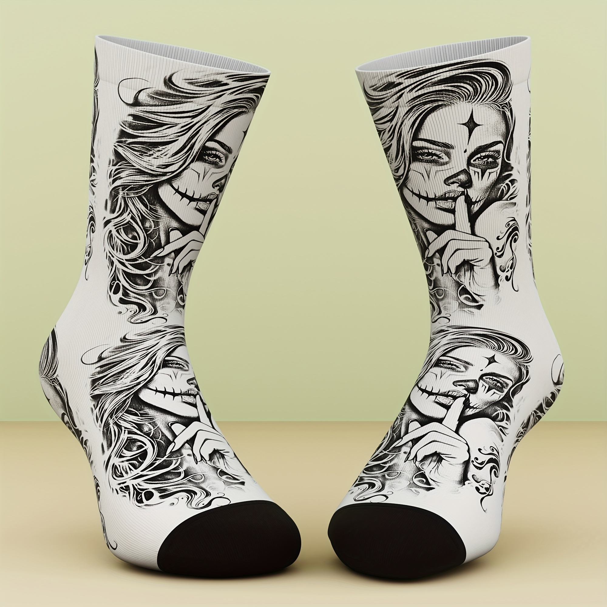 E-shop 1 Paar Unisex-Socken, voller kreativer Muster, cool stilvoll, geeignet für Outdoor-Sport, ein neuartiges interessantes Sockengeschenk, mit