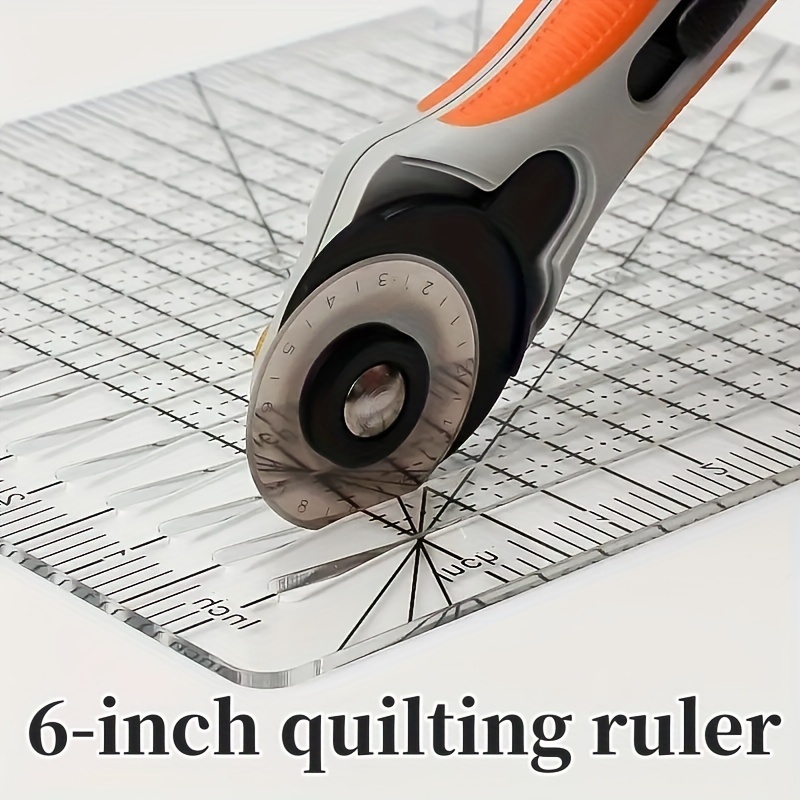 

6-inch Acrylic Quilting Ruler - Transparent, Multi- Sewing & Knitting Tool For Precise Fabric Cutting And Pattern