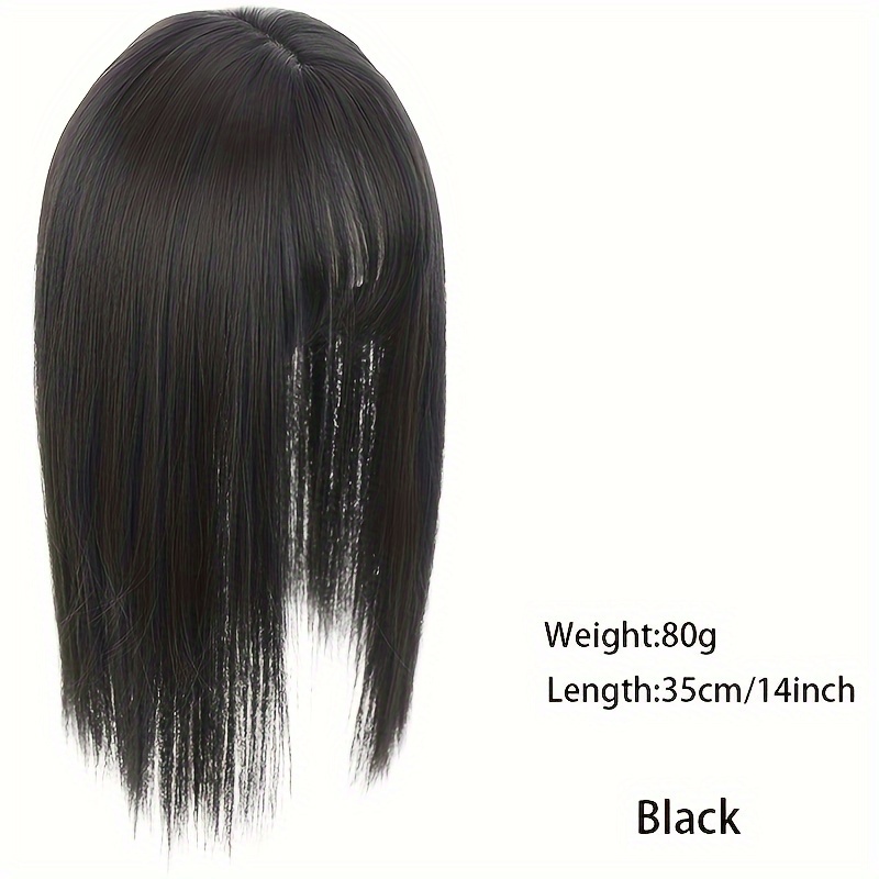 TEMU 14inch Hair Toppers For Women With Thinning Hair Synthetic Clip In Hair Pieces Large Base Wiglets With Bangs Hair Extension Hairpieces Synthetic Straight Hair Pieces With Bangs Christmas