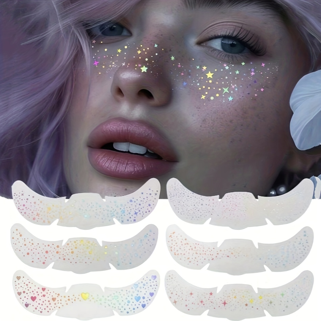 Glitzer-Sommersprossen Tattoos – 18 Stück Temporäre Gesichtstattoos Für Parties, Wasserfest & Skin-freundlich