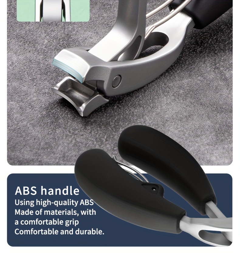 1pc modern stainless clippers with blade heavy duty nail clipper with curved design large opening for thick nails elderly friendly no splash with precision trimming for mens toenails long handle with arc blade details 6