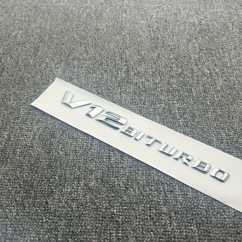 TEMU 1pc, Sticker Badge, Biturbo Lettering Modified Emblem, Abs Material, Aesthetically And Practical Dual - Rear Tail - Fender Side Emblem Sticker