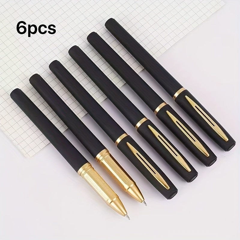 6-pack Fashion Black And Pens - 0.5mm/0.7mm/1.0mm Fine Tip, High Capacity, Ideal For Signing