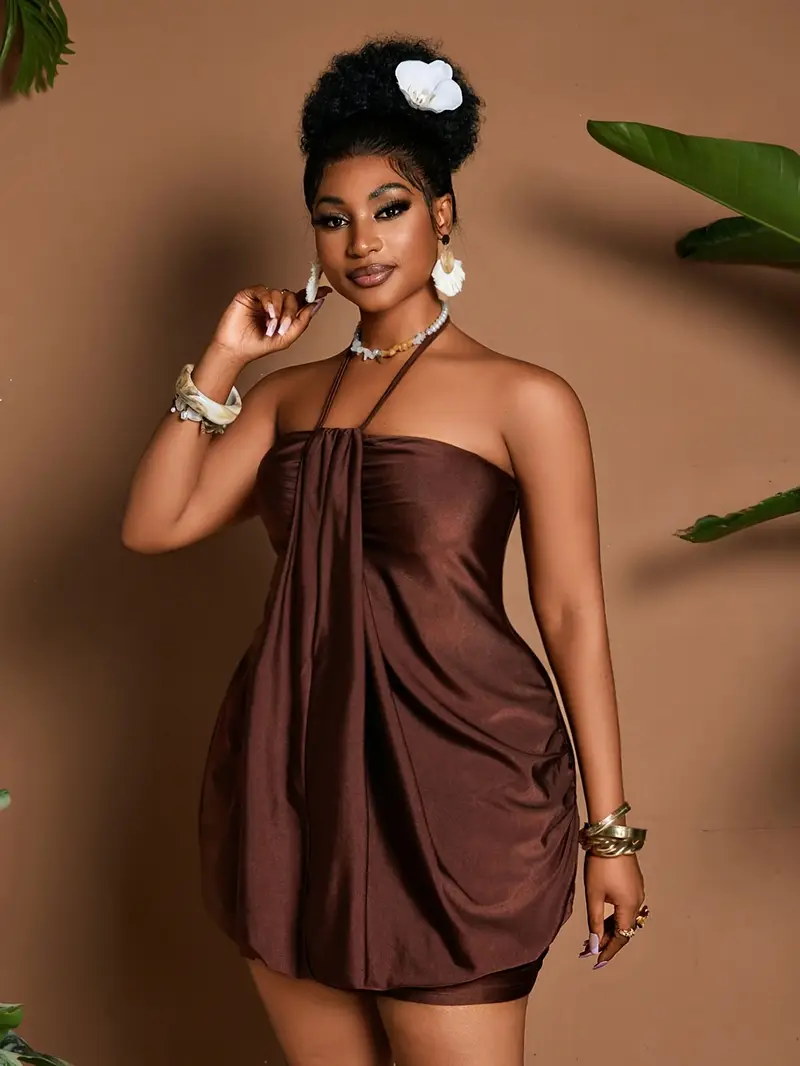 dark brown plus size dress Plus Size Glimmer Nights Dress