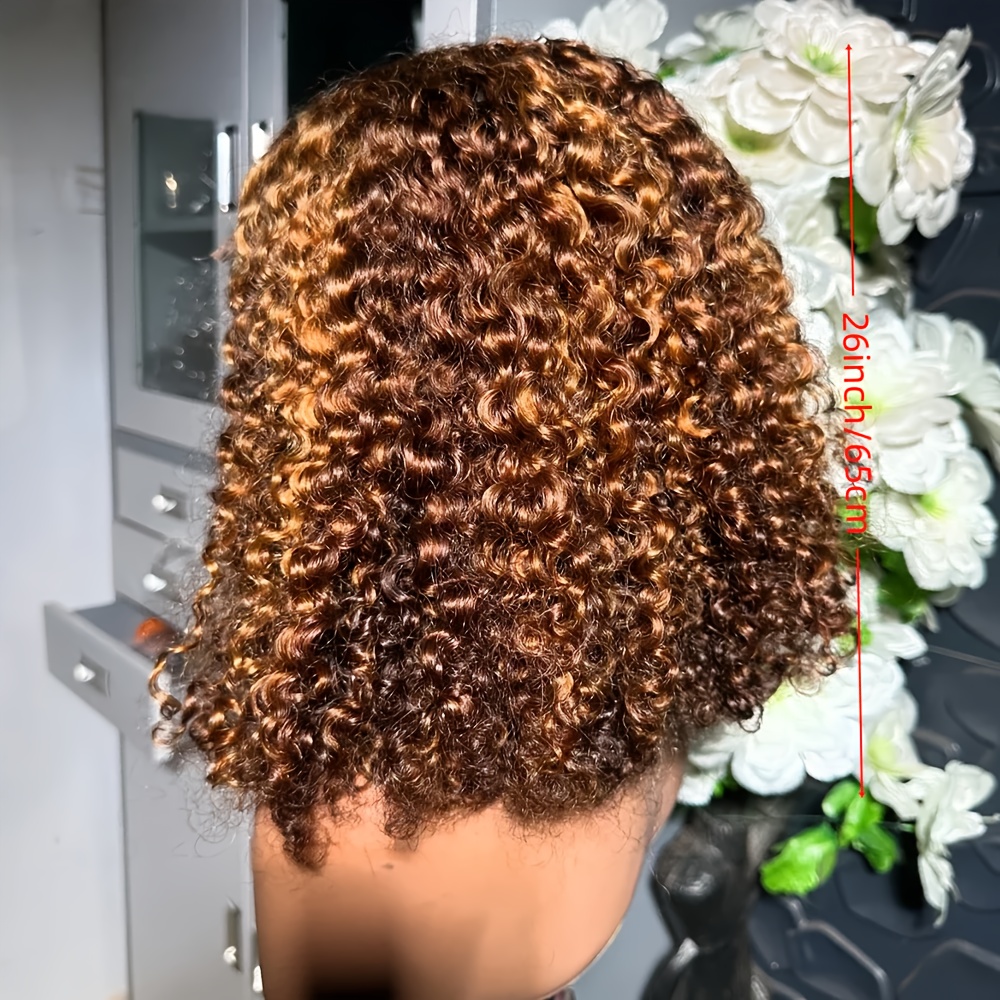 Image of 26inch Fashion Brown Highlight Soft Hair | 180 Density Lace Front Wig, Heat-resistant Pre- Synthetic Daily Use Wig For Women, Brand