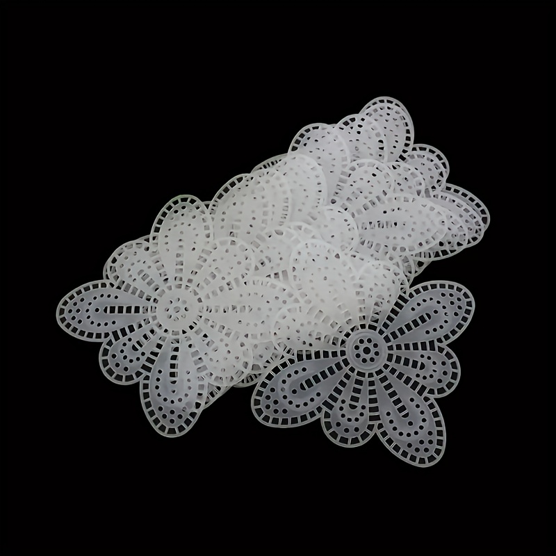 TEMU 10pcs Diy Crochet Grid Patches - 8.5/11/14cm Plastic Squares For Sofa Cushions, Bags, Home Decor - Floral & Geometric Embellishments, Durable