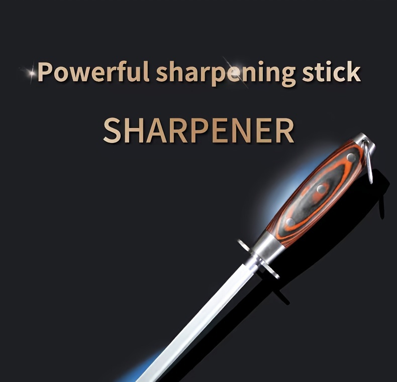 professional stainless steel knife sharpener extra fine grit sharpening rod with segmented fixation 245 thread precision manual knife sharpener stick for kitchen use without electricity details 0