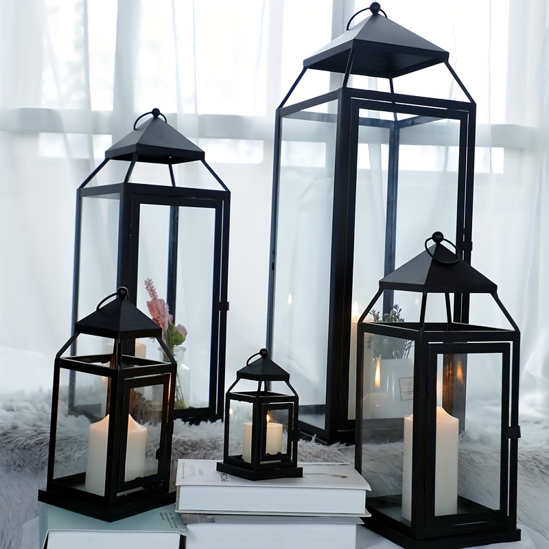 Set di 2 lanterne intagliate in metallo e pvc azzurre e dorate Etnico | Maisons du Monde