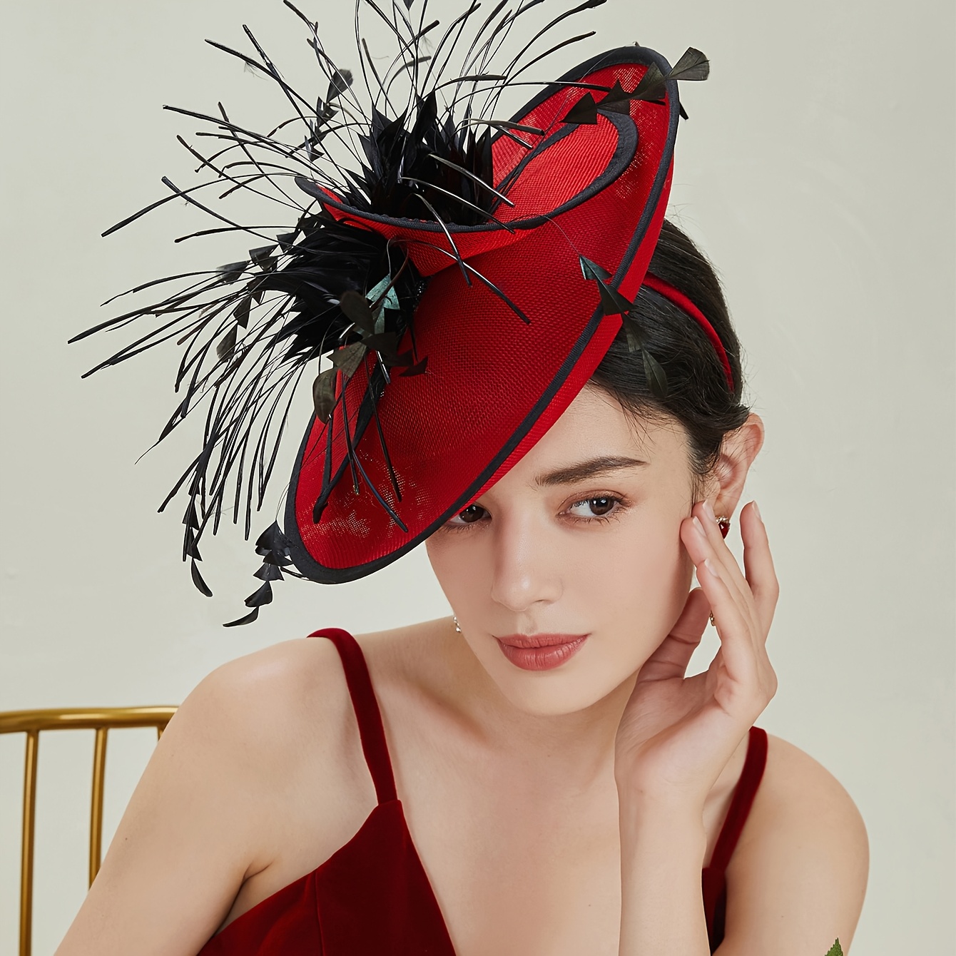 fascinator hat feather fascinators hair clip kentucky tea - Temu display picture 3