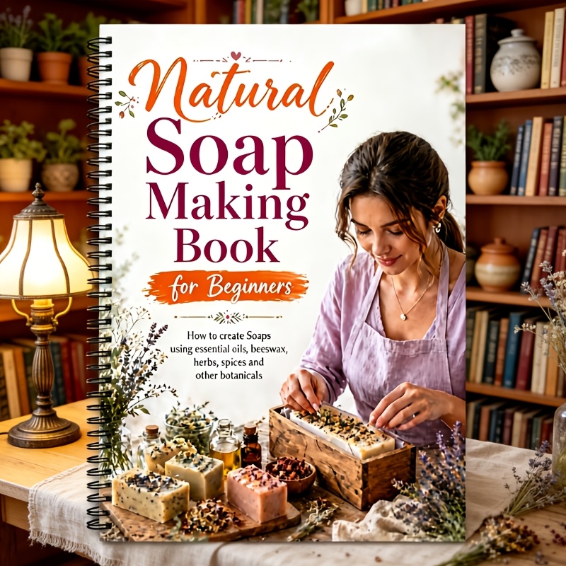 TEMU Guide de fabrication de savon artisanal naturel : Tutoriel de bricolage pour débutants sur la fabrication de savons parfumés à base de plantes,