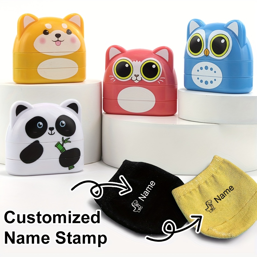 

Customized Name Stamp For Fabric Labels, White & Black Ink, Personalized Identification For , Labeling Tool For Clothes, Toys, And More