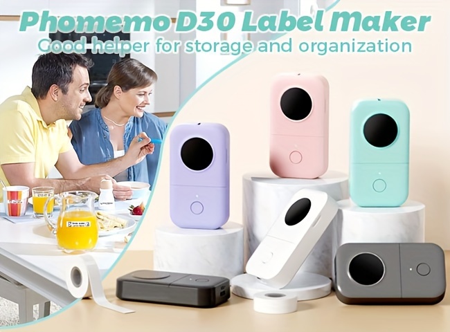 d30 étiqueteuse   fil portable avec ruban et imprimante   fil, convient  ,  , lenvoi postal, lorganisation, compatible avec smartphones/ , mini imprimante dautocollants avec modèles, impression de codes-  Détails du produit 0