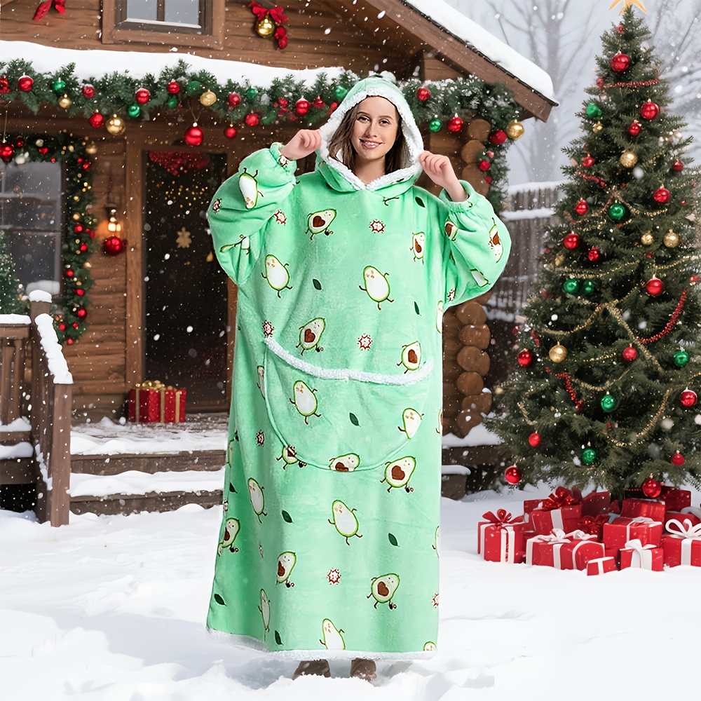 TEMU 180cm Super Large Hoodie Wearable Blanket, Super Long Wearable Blanket Hoodie Super Soft, Warm And Comfortable Giant Hoodie Wearable Blanket For