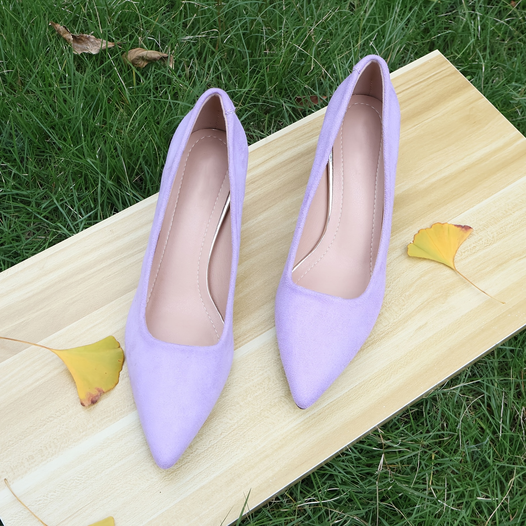 lavender heels sold on Temu United States