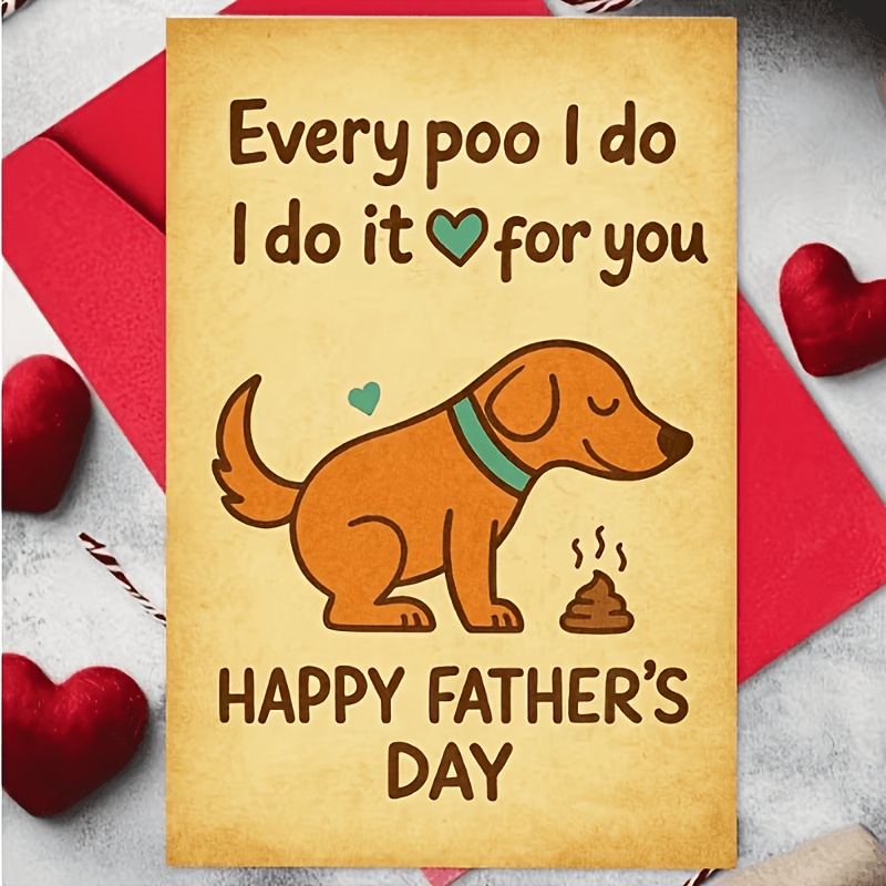 fun fathers day card for dog lovers   humor   gift for dog dad     love with     envelope greeting card