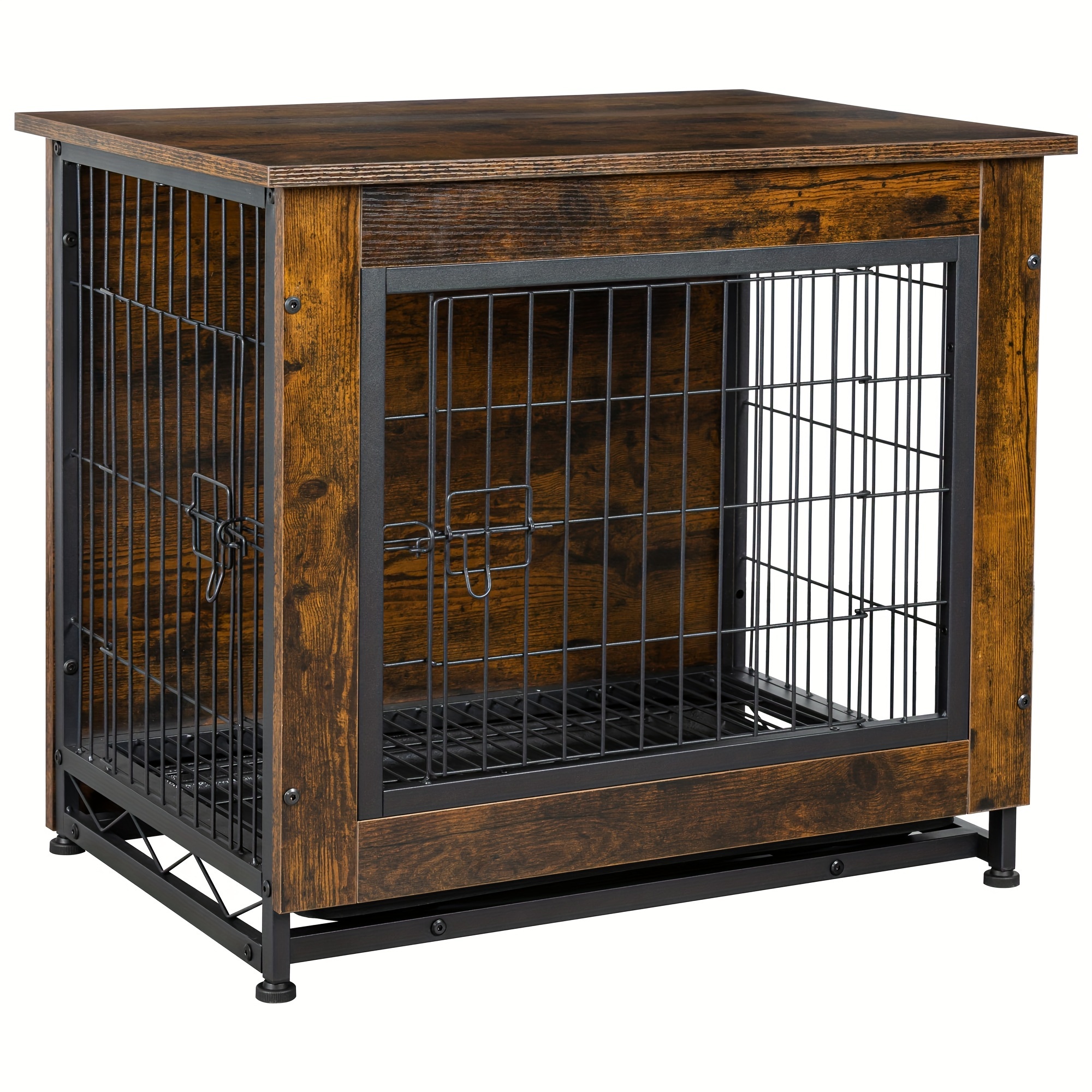 

Jamfly Dog Crate Furniture, Wooden Dog Crate Table, Double-doors Dog Furniture, Indoor Dog Kennel, Dog House, Dog Cage