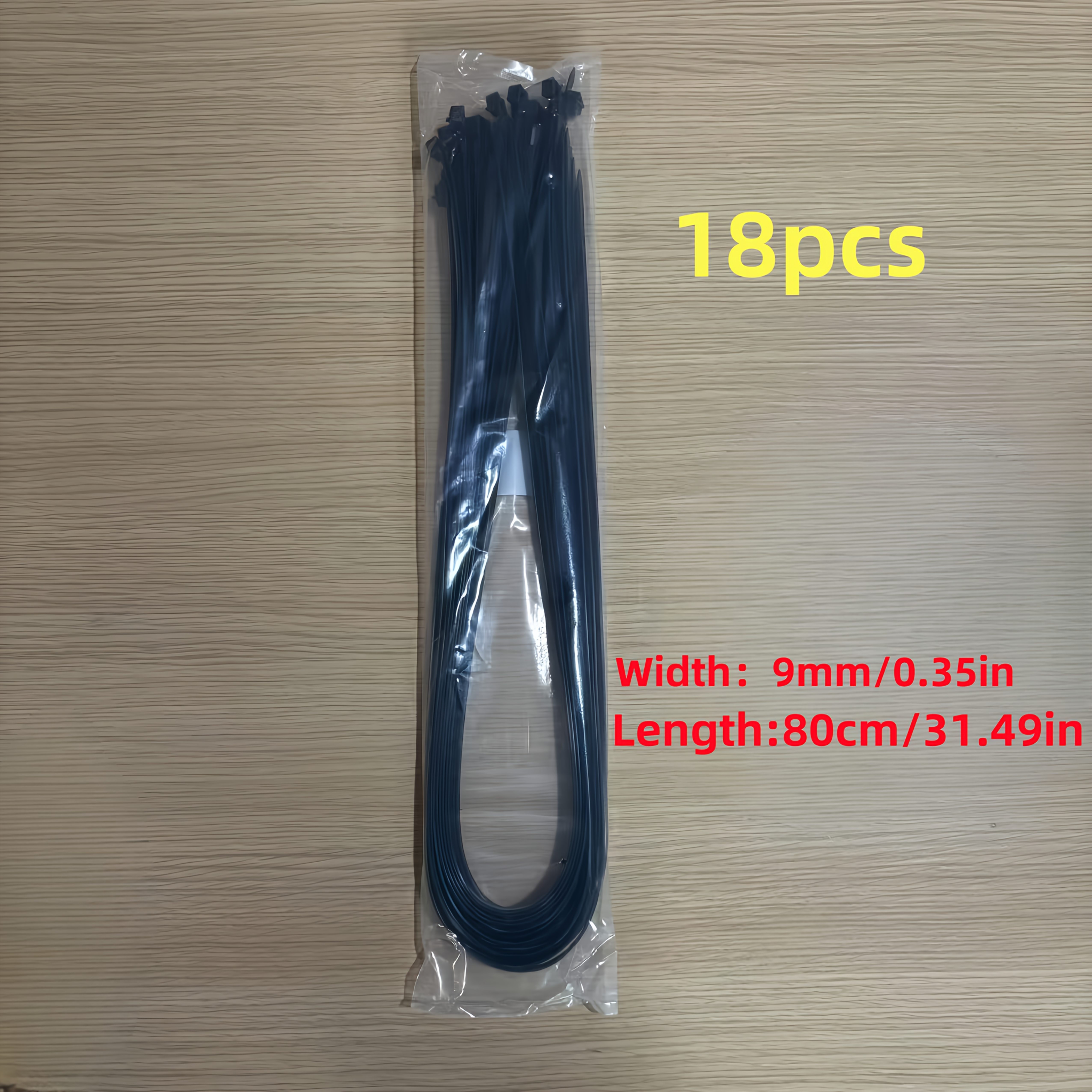 TEMU 15/18pcs Extra Long Heavy Duty Large Zipper Ties, Sizes With Self-locking Fasteners, High-strength Ties, Durable Nylon Zip Ties, Suitable For