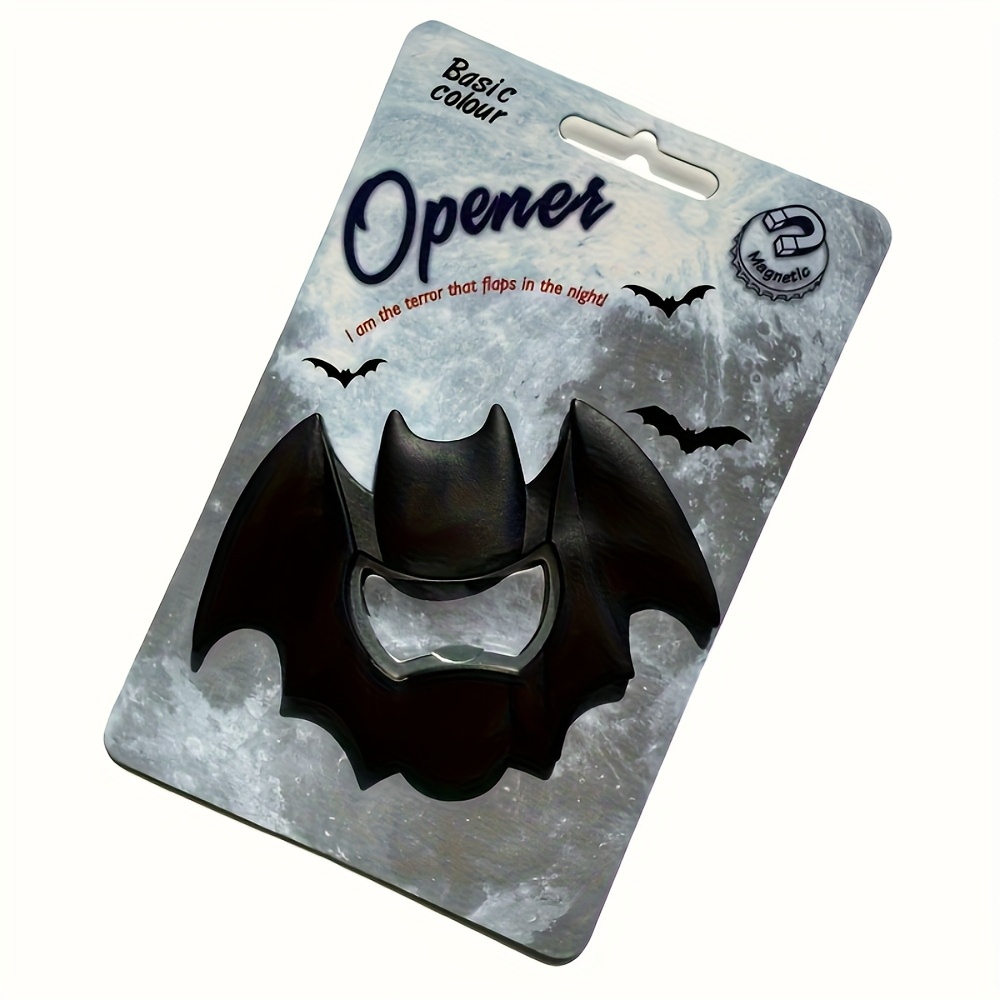 Image of A Bat-shaped Plastic Refrigerator Magnet That As A Bottle Opener For Beer, Wine, Or Juice, Suitable For Bars, , Clubs, Restaurants, And Home Use - A Fun Summer For Bar Accessory And Halloween Gift