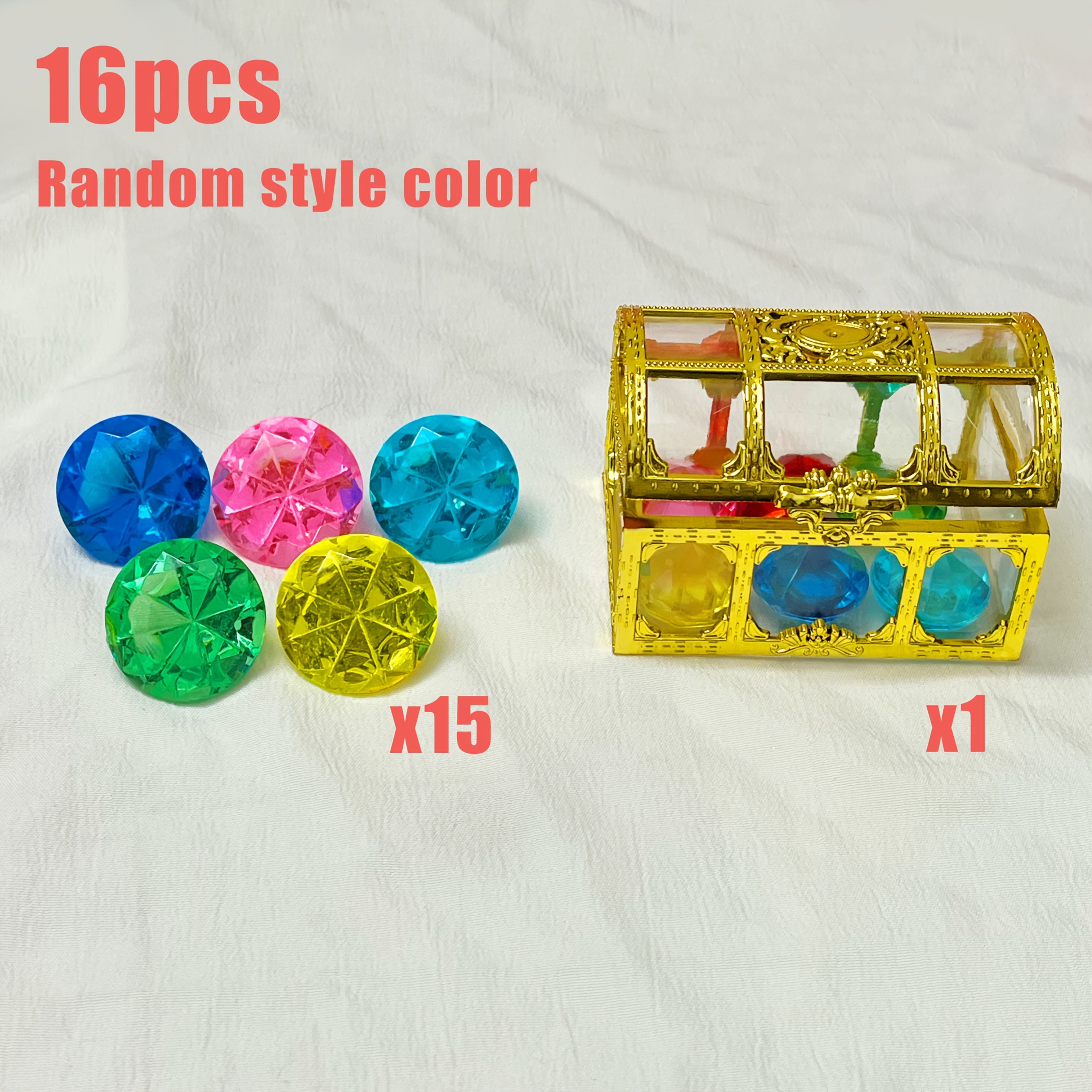 Feellife 16pcs : 1 And 15pcs Gems; A Toy Role-playing Set Suitable For Children Aged 3 And Up. A Perfect Gift For Halloween, Christmas, New Year's, Or Thanksgiving. Are Random