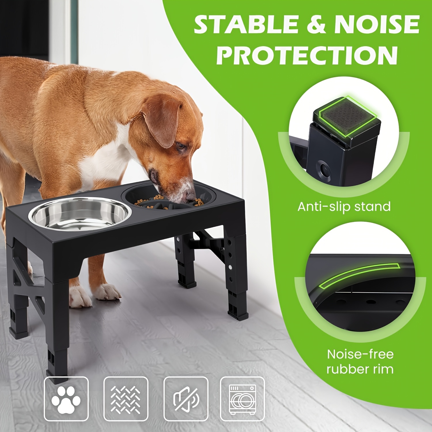 pet lifting bowl adjustable elevated cat bowl upright anti vomiting dog bowl dual feeding water bowl ergonomically adjustable height feeding rack   essential comfortable feeding solution Product details 10
