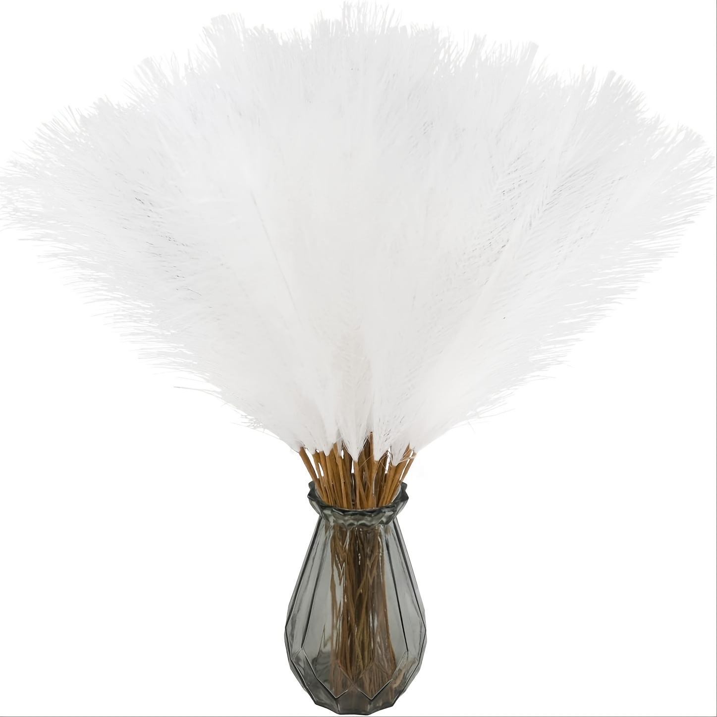 Image of Set Of 11 Red Pampas Grass Stems, 21.65 Inches/55 Cm, Artificial Faux Pampas Grass For Bohemian Home Decoration, Ideal For Living Room, Bathroom, Wedding Centerpieces, And Floral Arrangements