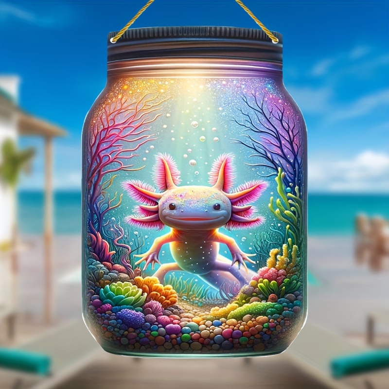 

1pc, Axolotl Sun Catcher, Acrylic, Gorgeous Style, (7.1" X 4.9"), Perfect Gift Idea, Eye-catching Home Decor, Suitable For Home Windows, Walls, And , Amphibian Theme