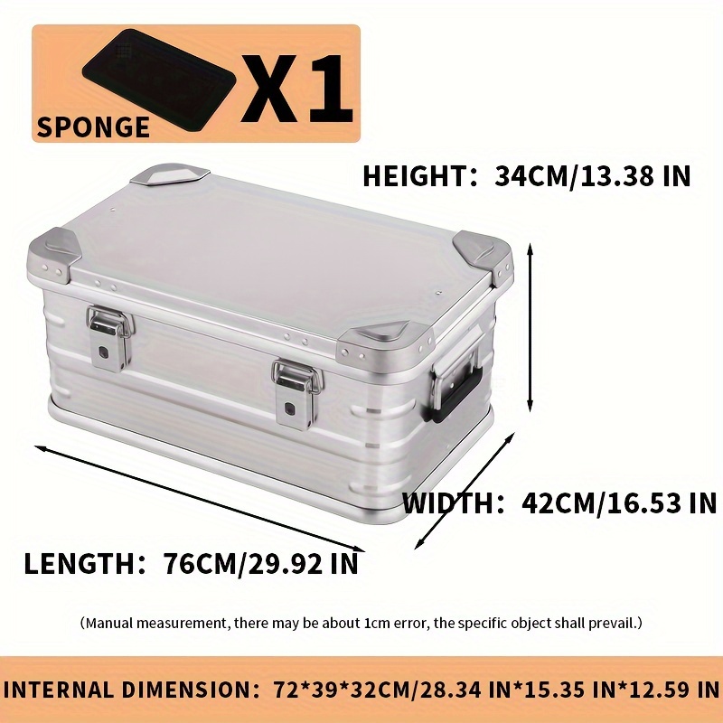 Outdoor Camping Aluminum Storage Box, Multi-functional Car Large Capacity Trunk Self-driving Metal Organizer