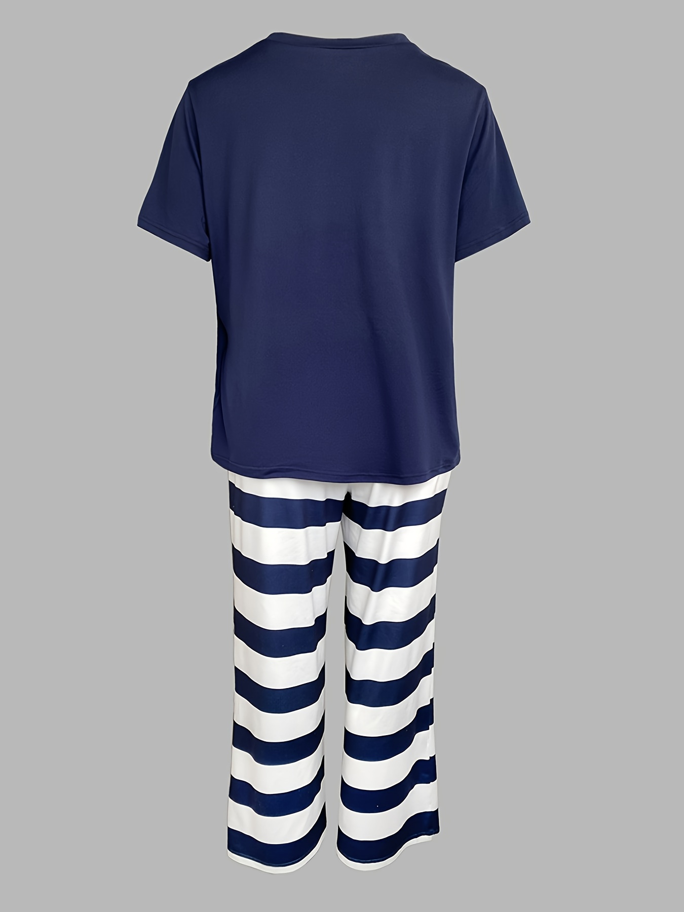 2pcs printed round neck short sleeve set gradient printed loose pants womens summer pajama set breathable   clothing two piece set Product details 7
