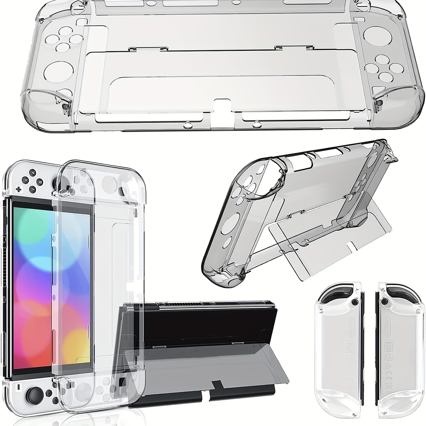 

Transparent Protective Case With Bracket, Sturdy And Hard To Fall Off, Protective Case For Switch Oled