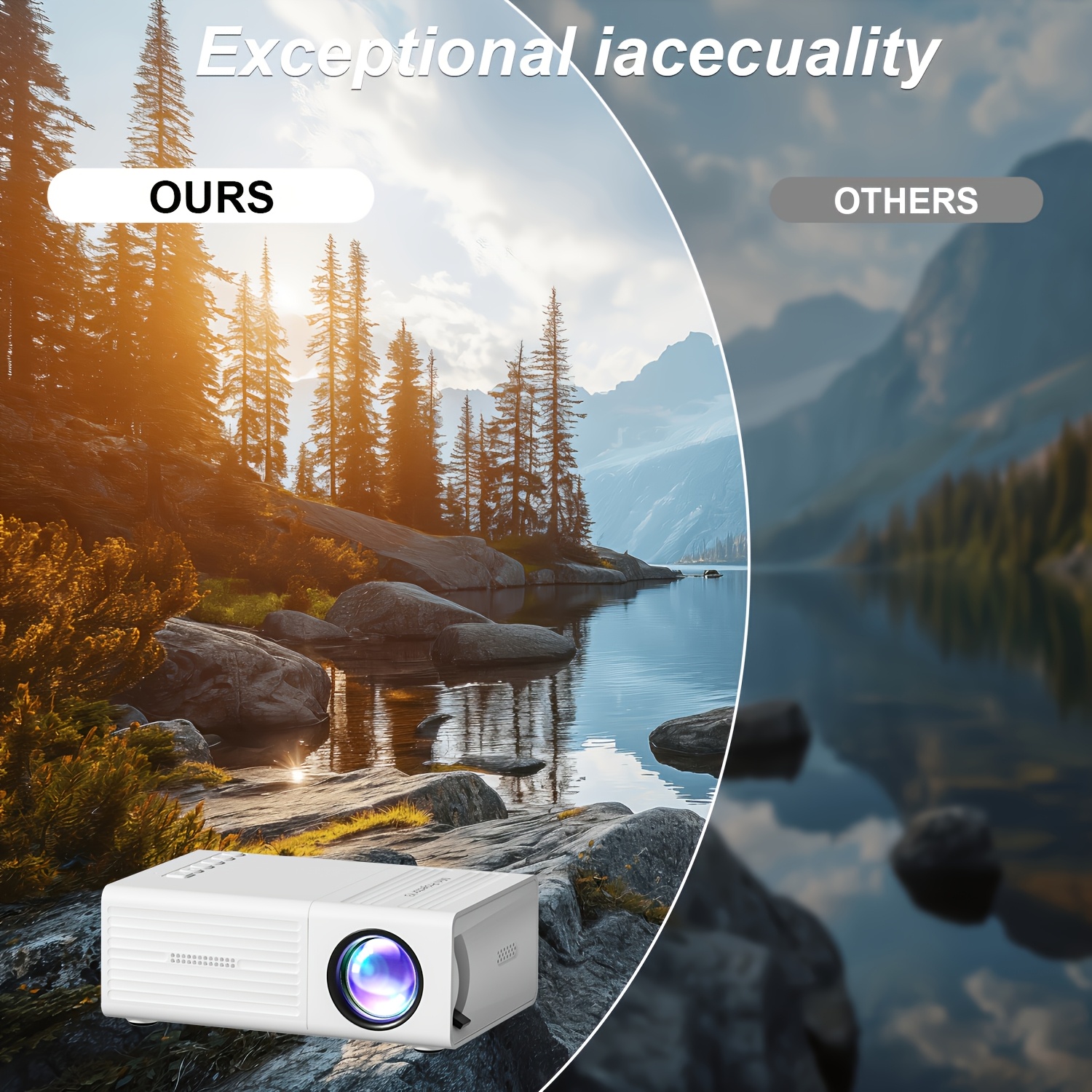 Portable High-Definition Mini Projector with Built-In Speaker