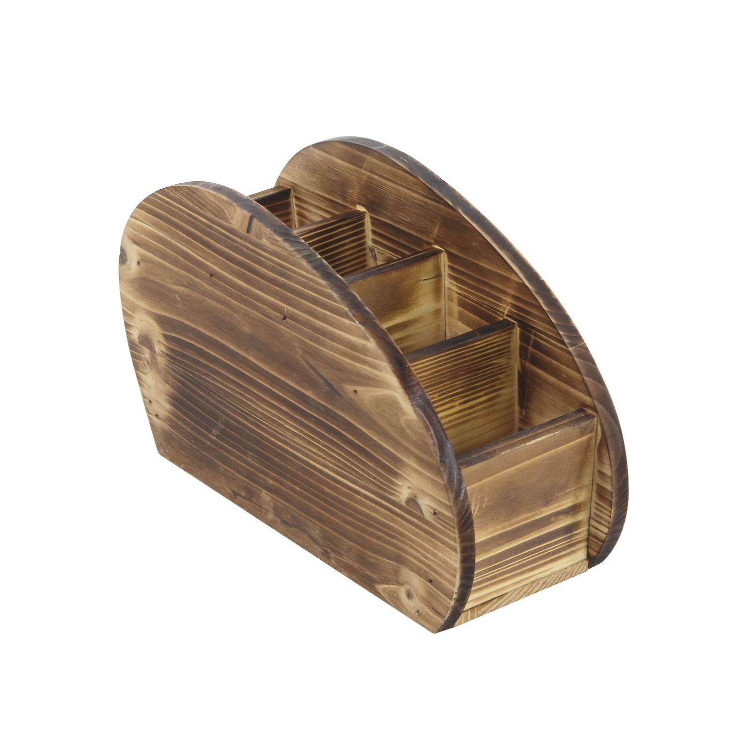 E-shop Rustikale Holz-Organizer-Box für Fernbedienungen mit Mehreren Fächern – für TV-Fernbedienungen, Kosmetik, Stifte und Bürobedarf – Natürliches