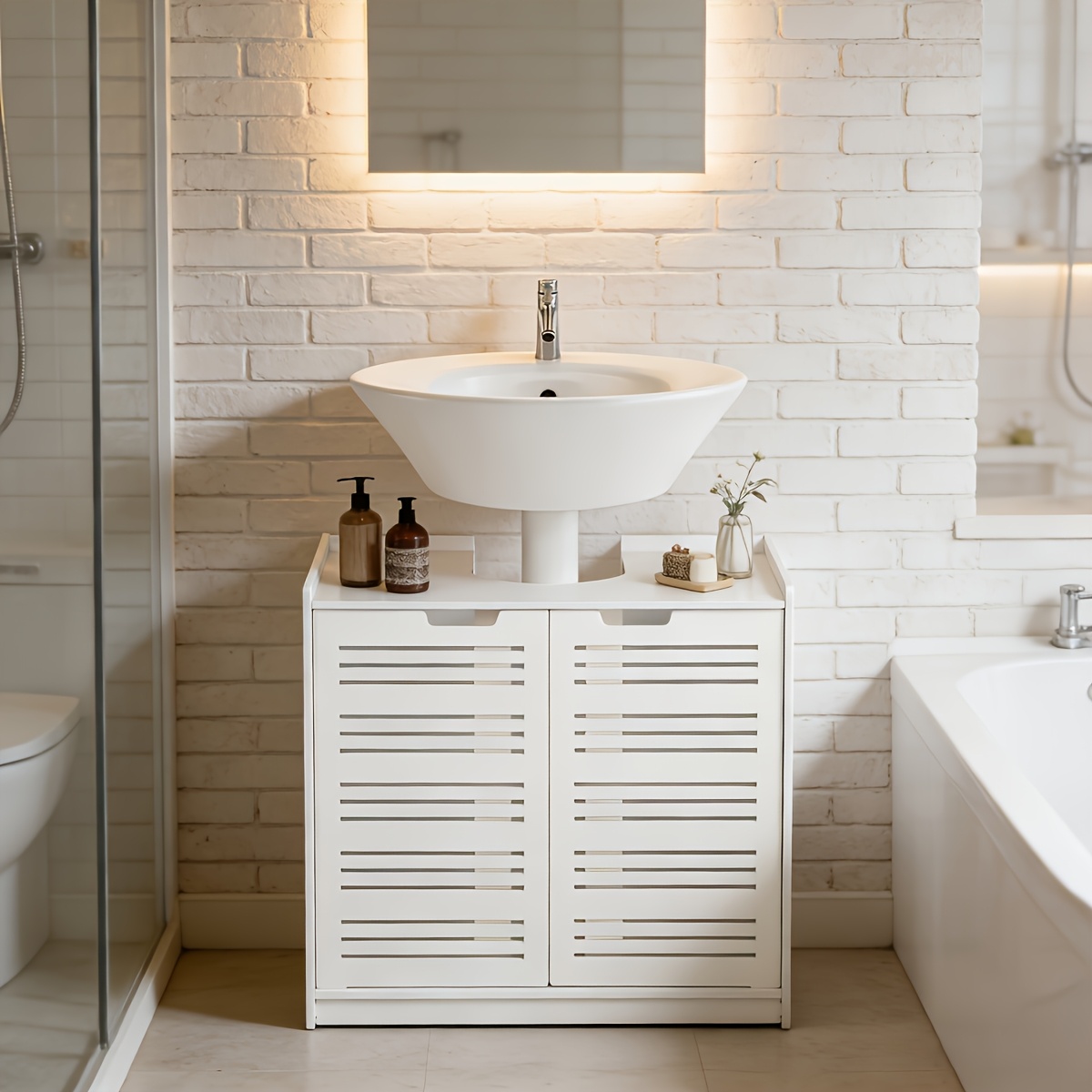 item picture bathroom freestanding countertop vessel sink storage cabinet washbasin sink cover cabinet   bathroom storage   suitable for small apartments condos and vacation homes shelves