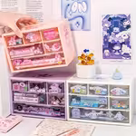 Authorized Sanrio Hello Kitty And Friends Desktop Storage Set, Featuring a 6-Compartment Drawer Organizer, Designed with My Melody And Kuromi, Includes a Multi-Section Desktop Organizer for Storing Stationery And SuppliesOpen in new tab.