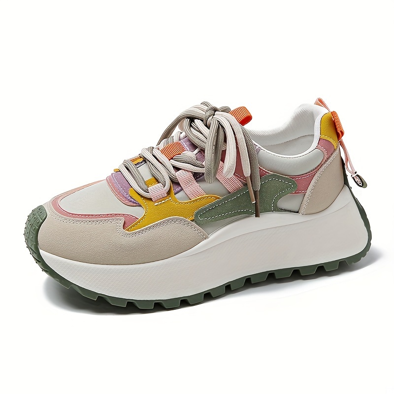 womens lightweight low top sneakers color block camo design Temu