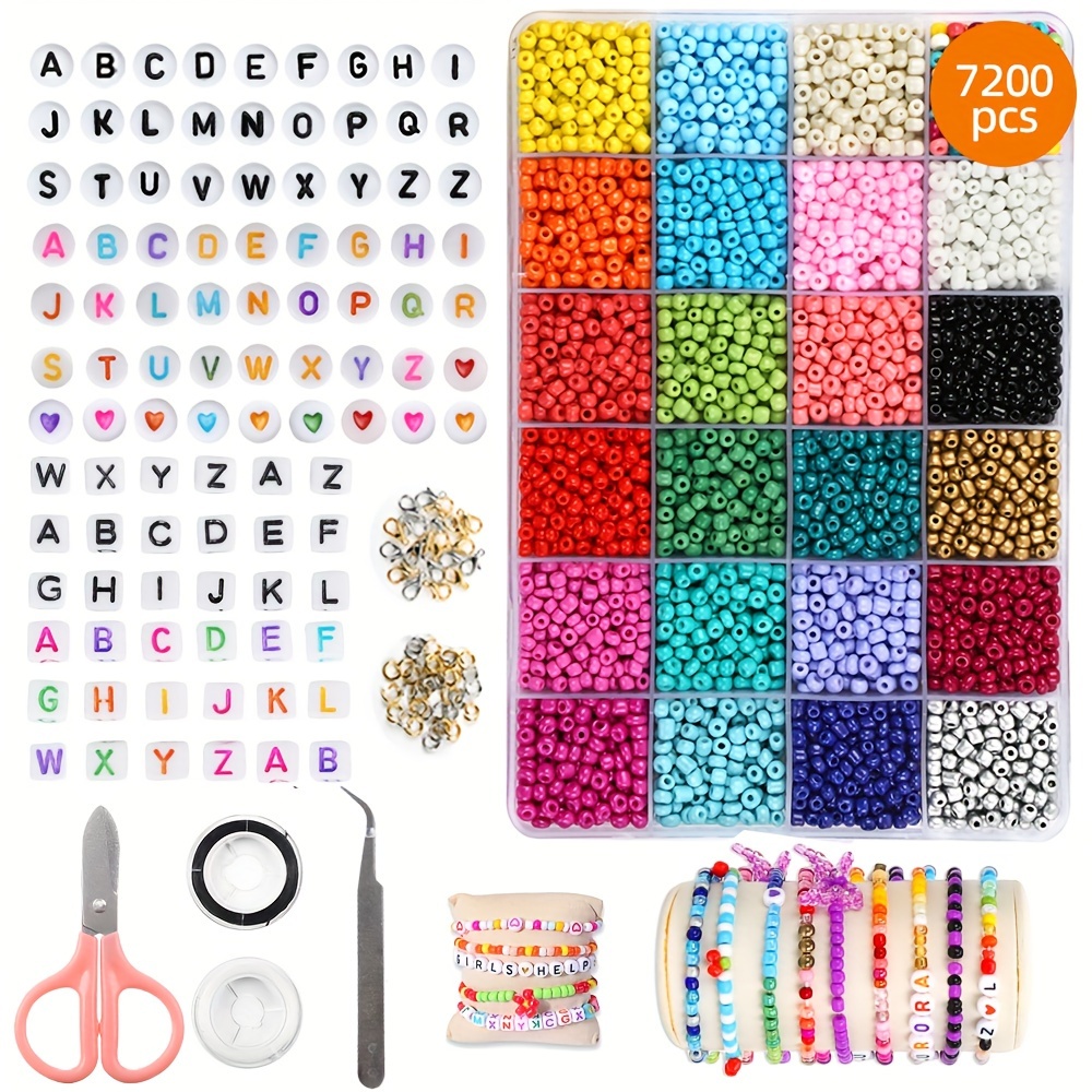 

Superlele 7200pcs Seed For Bracelet Kit, 4mm Bracelet Kit And 300pcs For Jewelry Making, Necklaces, , Christmas , To Install And Use