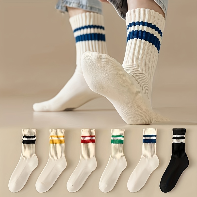 

6 Pairs Mid Stripes Absorption , & , For & Wearing, All Wearing