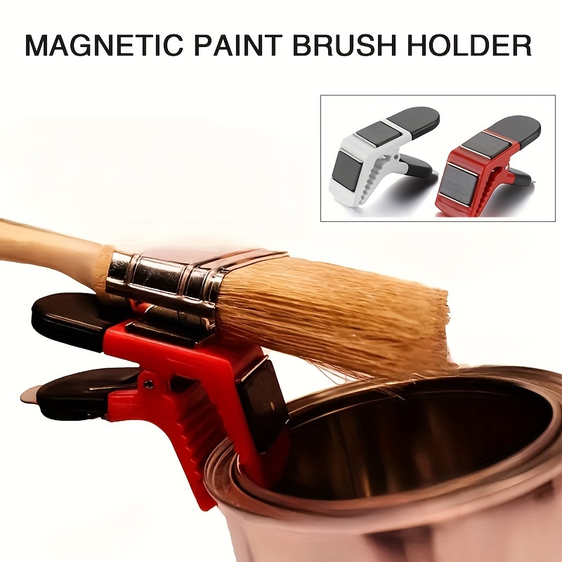 

1pc Of Magnetic Paint Brush Holder, Sturdy And Fixing Clip, With 2 Magnets, Install The Brush In A Positionlocation, Easy To Work