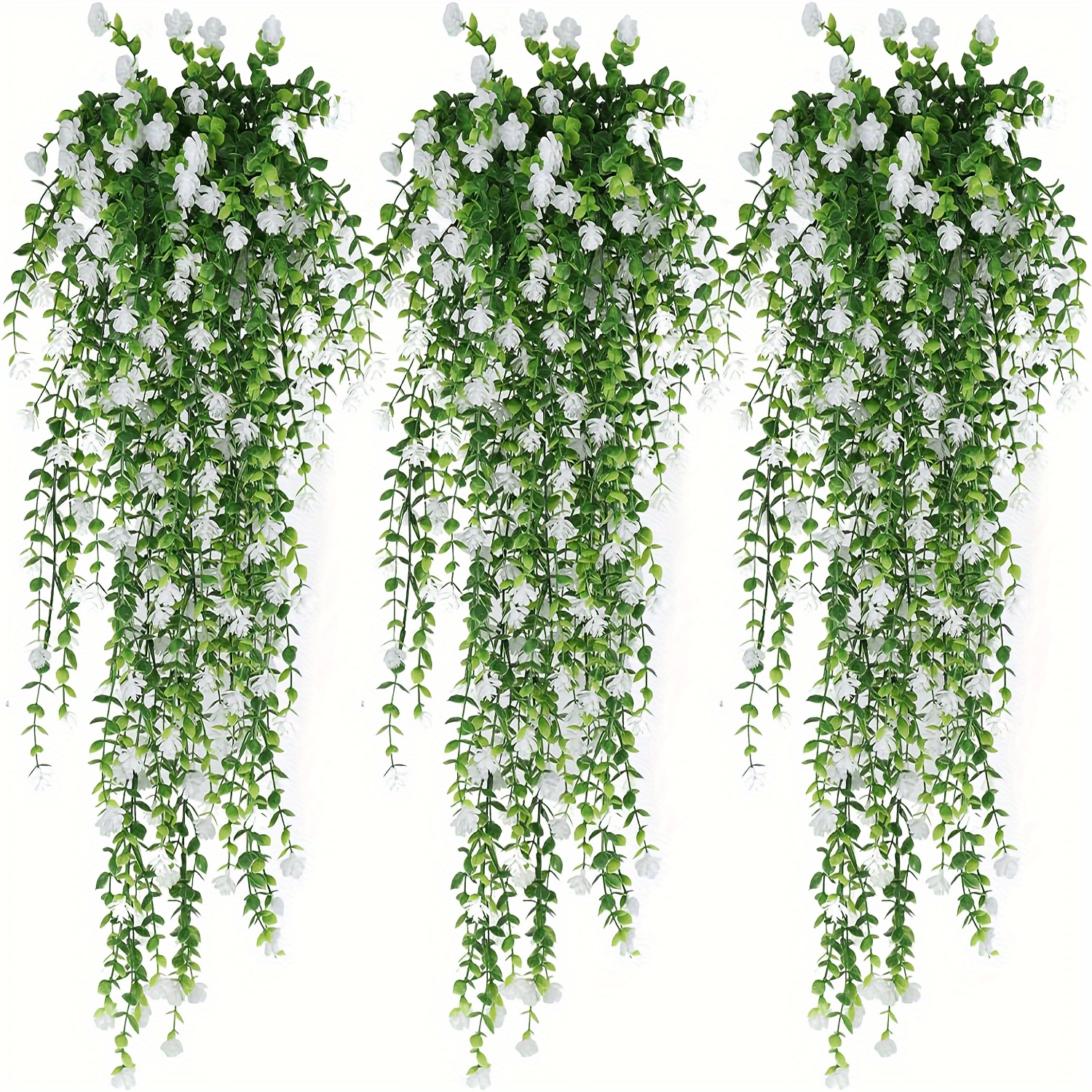 

3pcs, Artificial Ivy Hanging Plants, For And Decor, Uv Plastic, And Decoration, Detachable