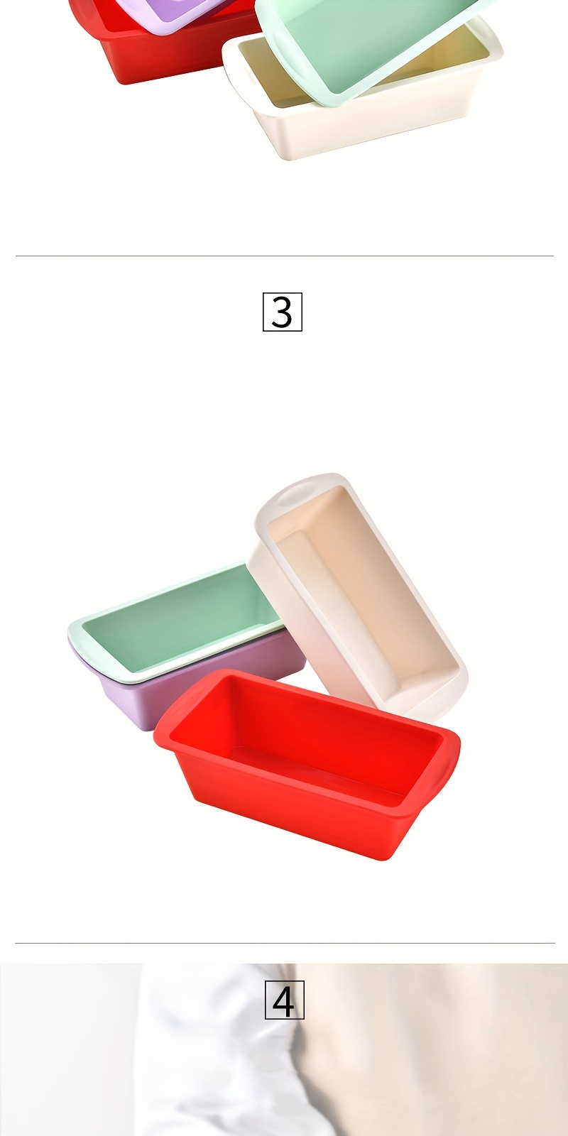 4pcs silicone loaf pans baking bread   making tool non stick bakeware oven accessories baking tools kitchen accessories details 2