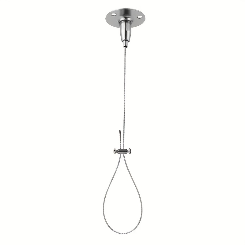 TEMU 1pc Of Curtain Rod And Shower Curtain Rod Support Rope, Adjustable Ceiling Hanging Bracket, Suitable For Curved, L-shaped, And Straight Shower