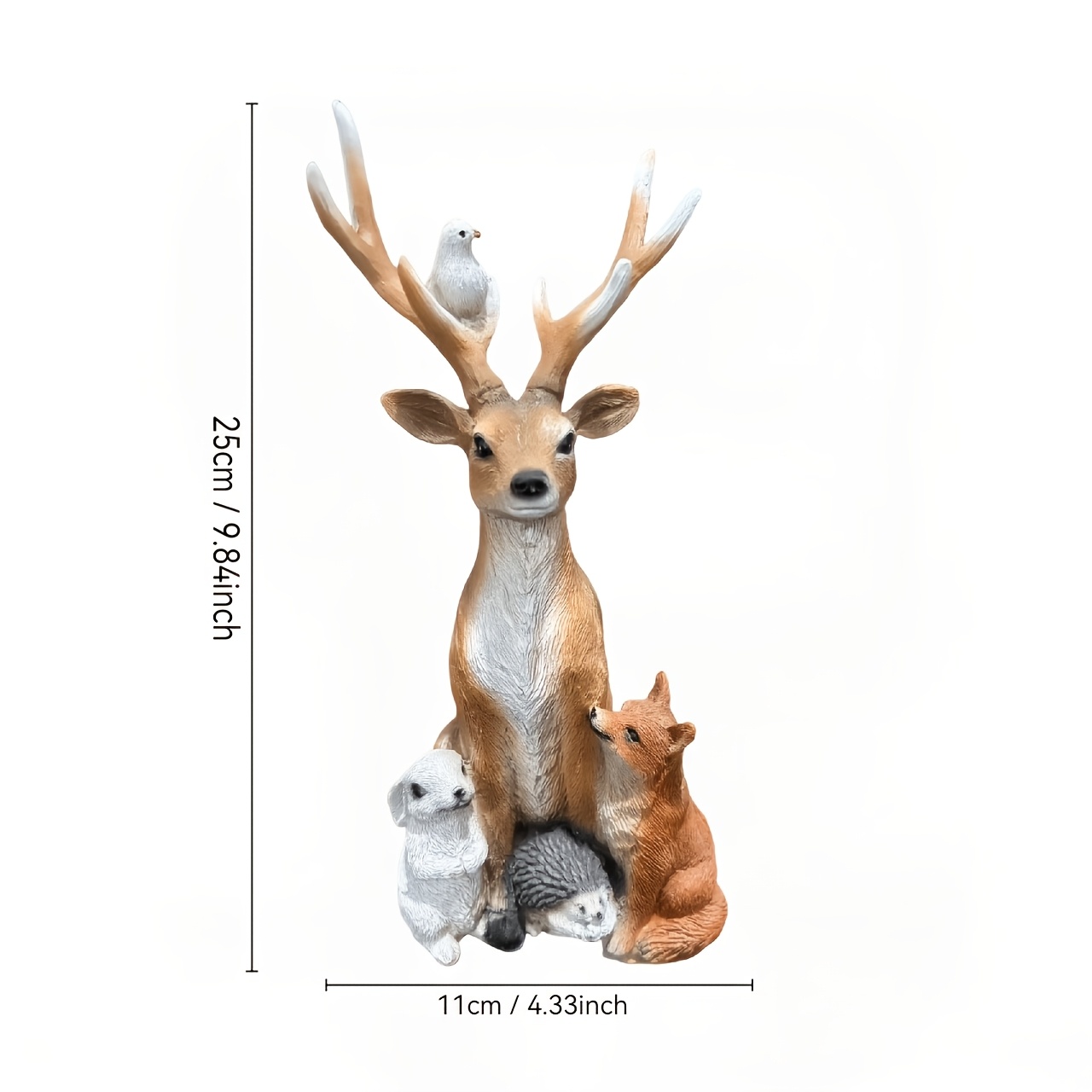 TEMU Ornement de de Noël, Ornement de jardin de la forêt, Sculpture combinée d'animaux de la forêt guérissante, Décoration d'intérieur, Ornement de