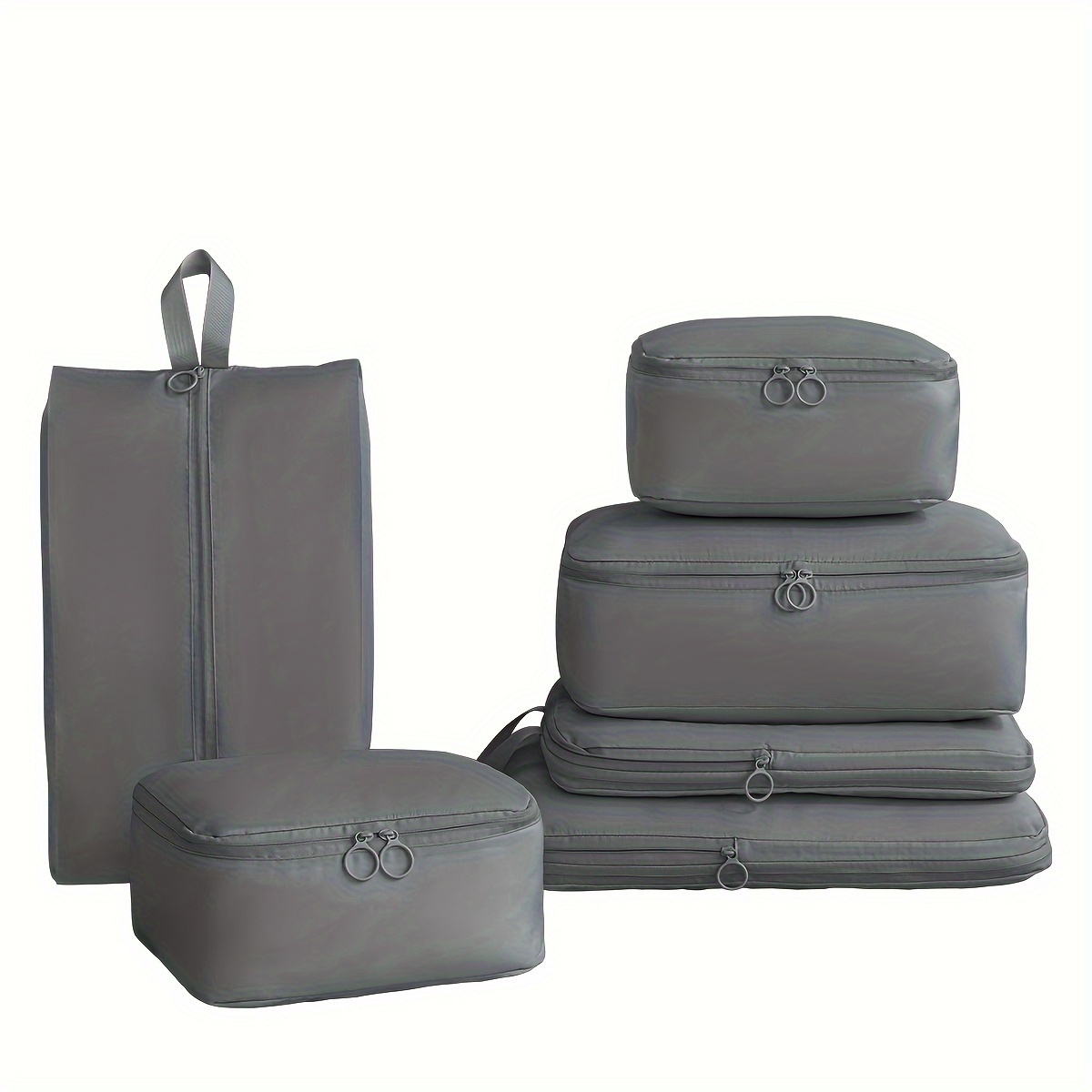 TEMU 6- Set, Compressible Luggage Organizers, Travel Packing Cubes, Clothes Sorting Pouches For Business Trips