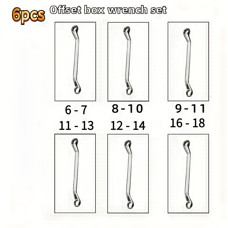 TEMU Set di chiavi a cricchetto professionali a estremit� 9 pezzi/6 pezzi/3 pezzi (6-24 mm) | Estremit� a specchio | Acciaio | per riparazioni auto,
